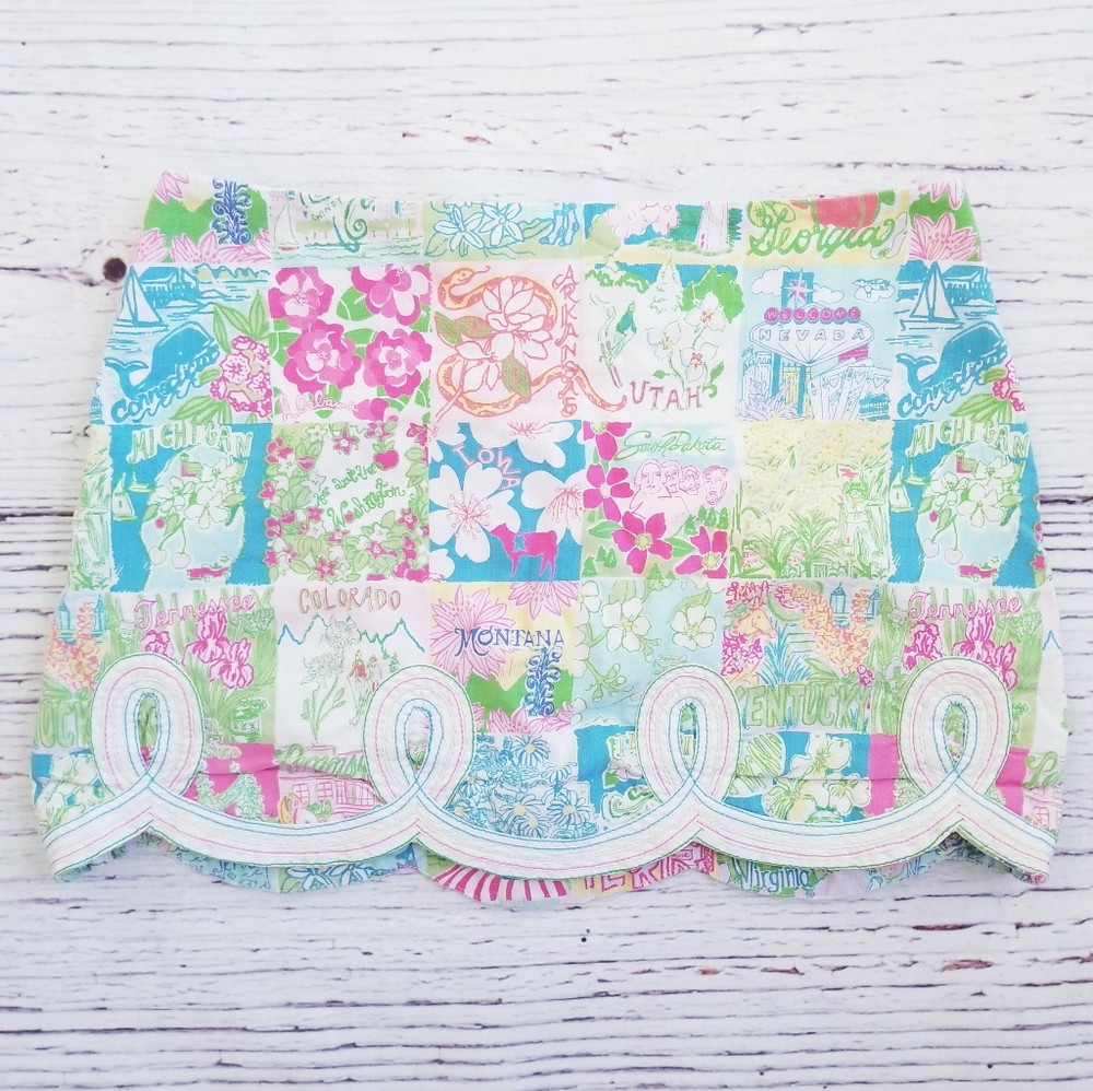 Lilly Pulitzer State of Mind Patchwork Tate Skirt